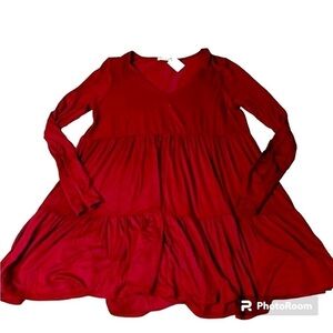 size large Byron Bay cranberry color tier mini dress
